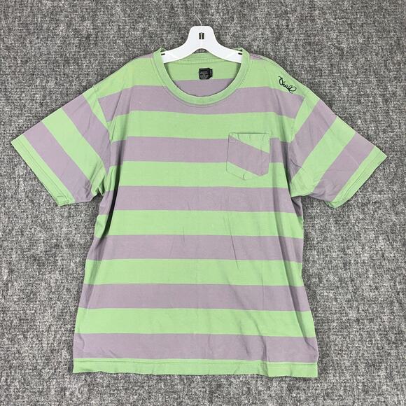 Oneill Shirt Mens XXL Green Striped Cotton Surfing Surfer‎ Beachy  Skater Casual - Picture 1 of 7